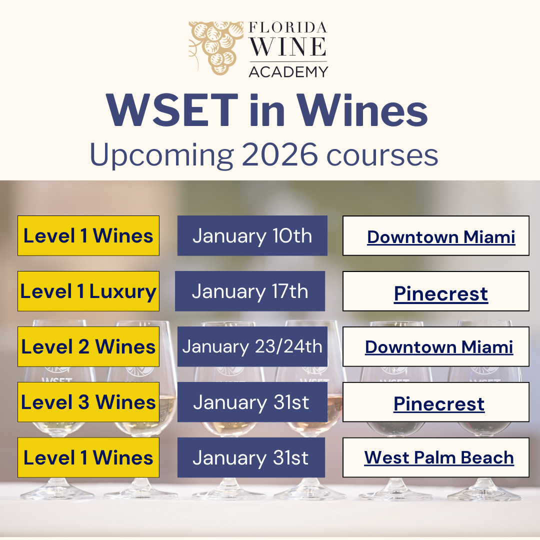 WSET in Wines 2026: New Courses in Miami, Pinecrest & Palm Beach